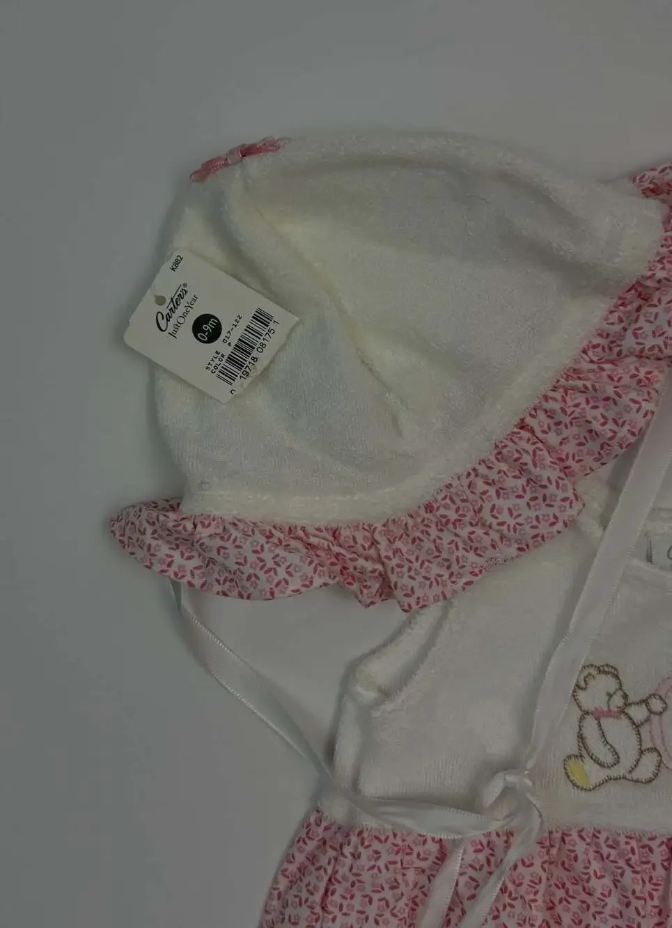 Vintage Carter’s Baby Girl 6-9 Month Bear Bunny Romper Outfit with Bonnet AS IS